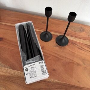 Black IKEA KLOKHET Tapered Candles Holder